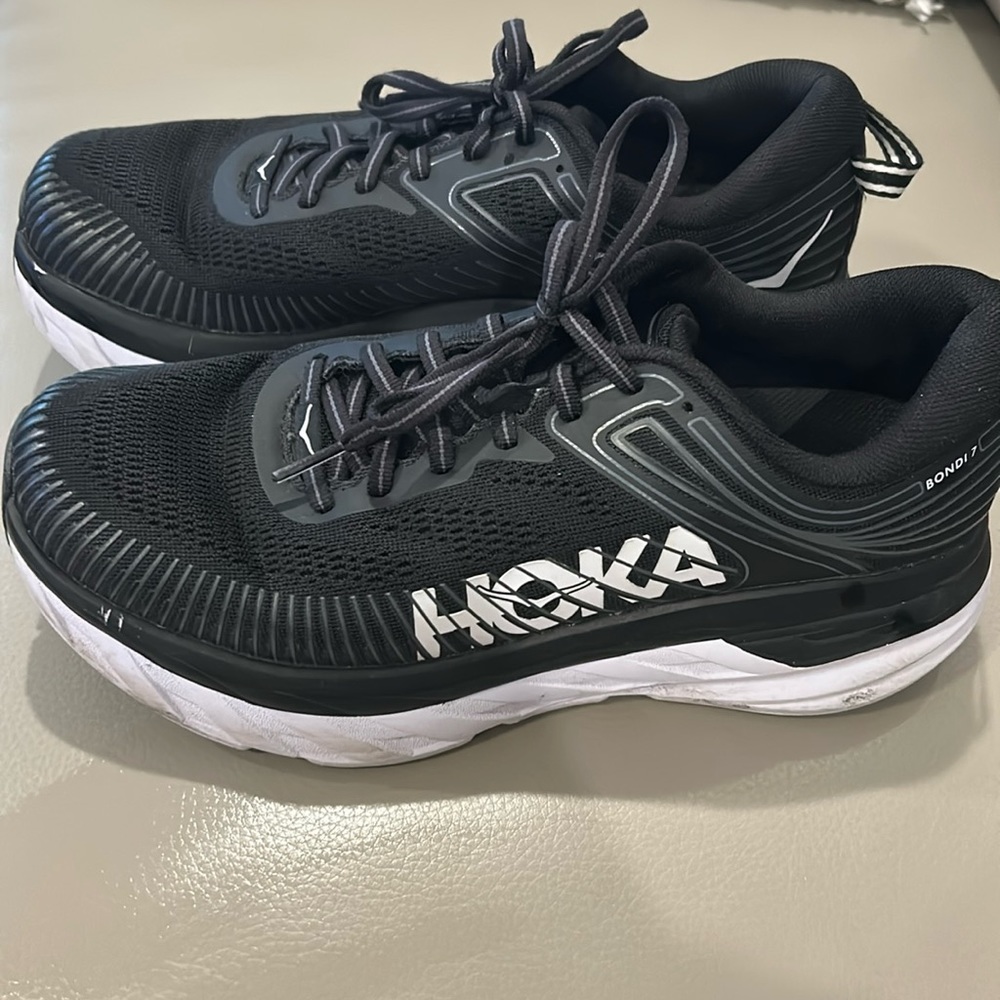 Hoka One One Black and White Women's Running Sneakers